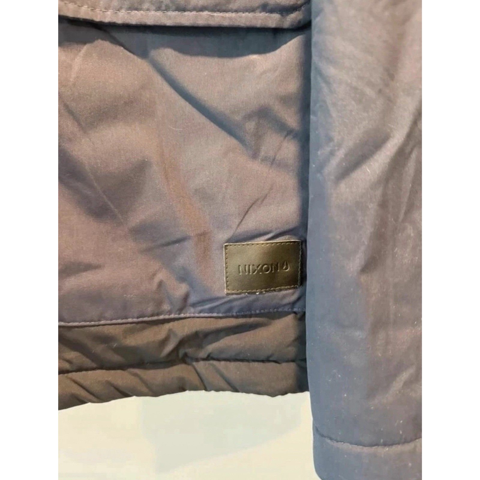 Nixon Watches Men's Navy Black Parka Zip Up Hooded Jacket Medium Winter Coat — image 2 of 8